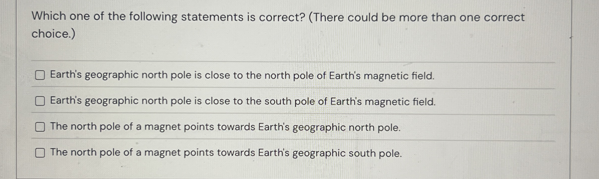 Solved Which One Of The Following Statements Is Correct Chegg