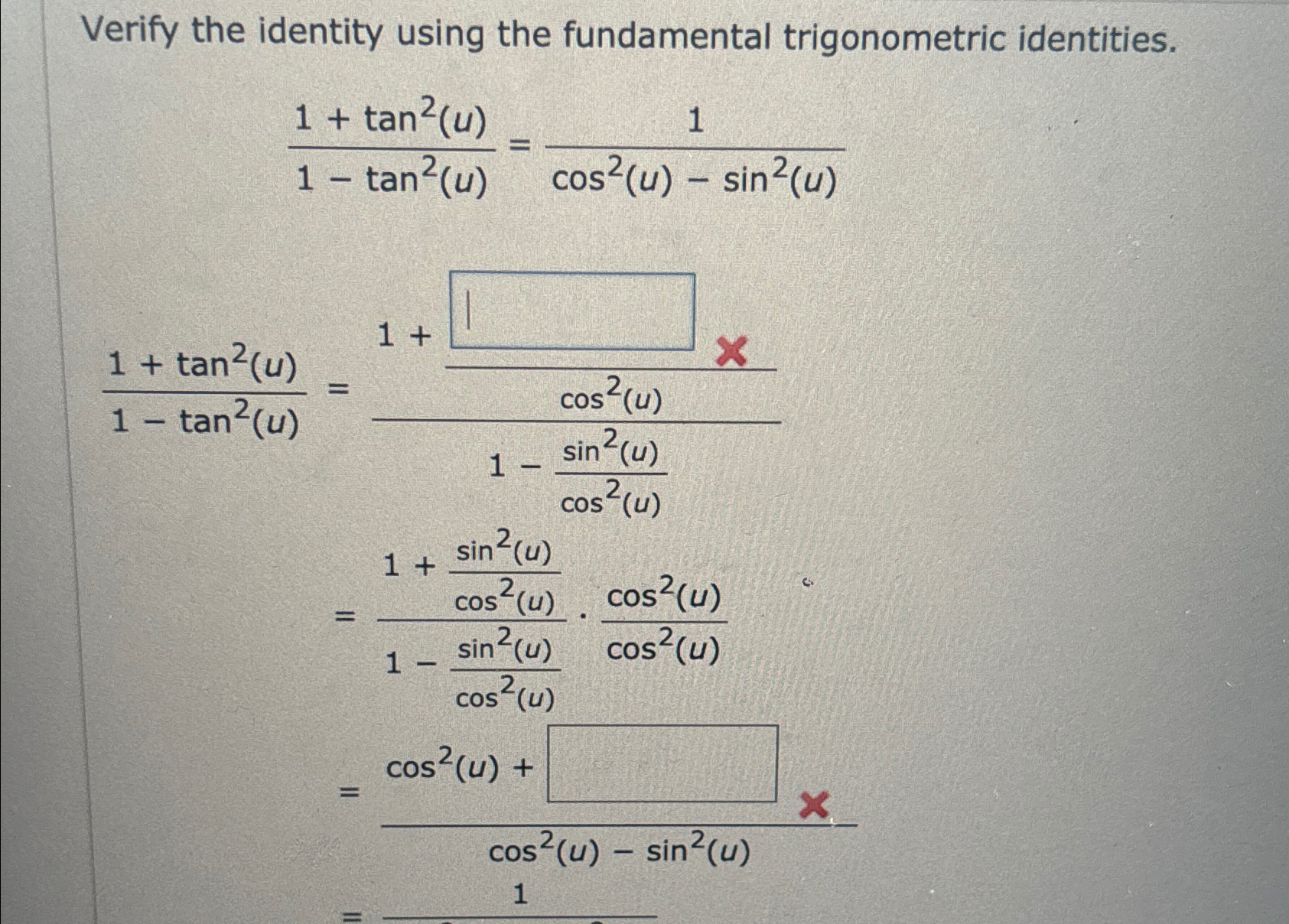 Solved Verify The Identity Using The Fundamental Chegg