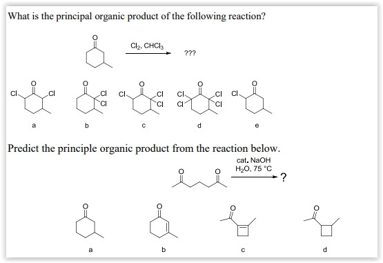 Solved What Is The Principal Organic Product Of The Chegg