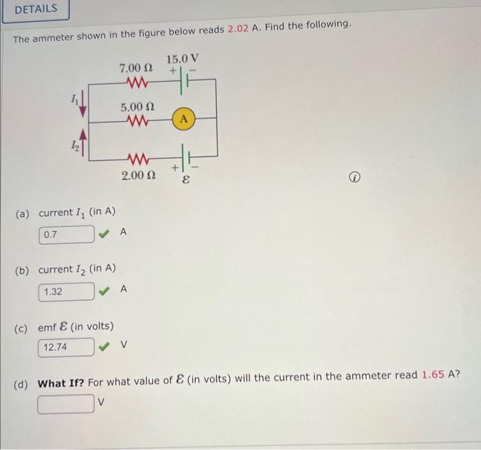 Solved The Ammeter Shown In The Figure Below Reads A Chegg