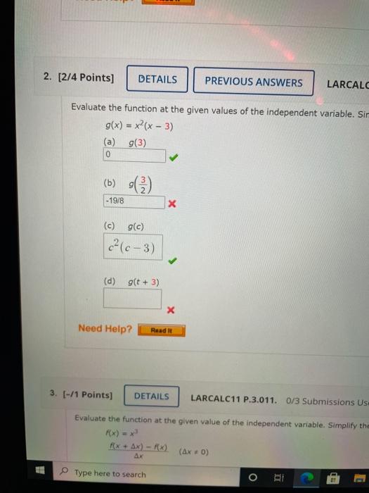 Solved Points Details Previous Answers Larcalc Chegg