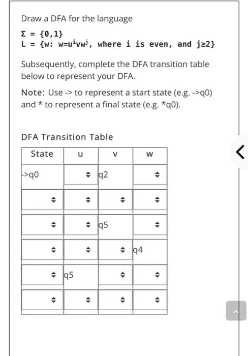 Solved Draw A Dfa For The Language L W W Uivwj Chegg