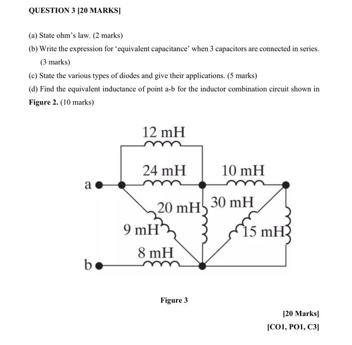 Solved QUESTION 3 20 MARKS A State Ohm S Law 2 Marks Chegg