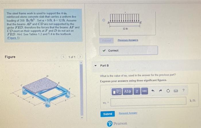 The Steel Framework Is Used To Support The 4 In Chegg