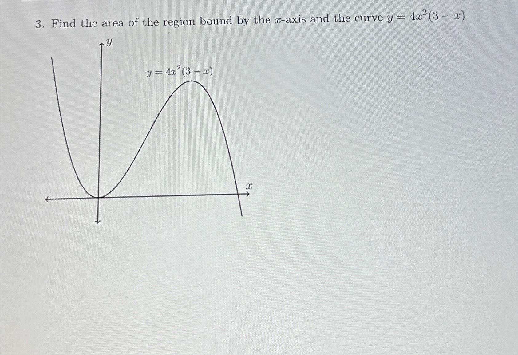 Solved Find The Area Of The Region Bound By The X Axis And Chegg