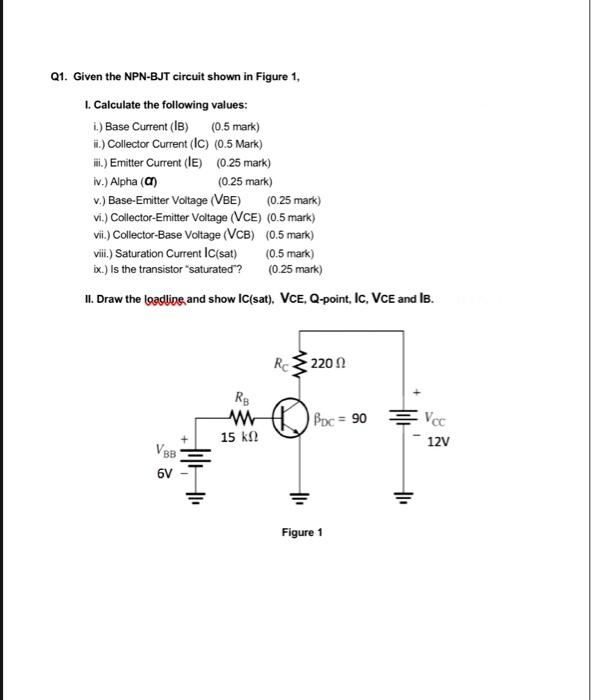 Solved Q Given The Npn Bjt Circuit Shown In Figure Chegg