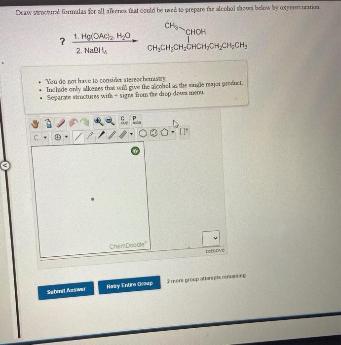 Solved Draw Structural Formulas For All Alkenes That Could Chegg