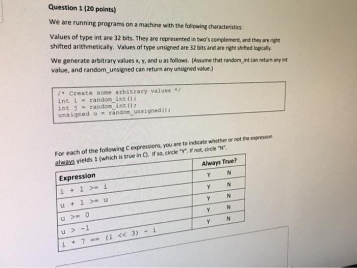 Solved Question 1 20 Points We Are Running Programs On A Chegg