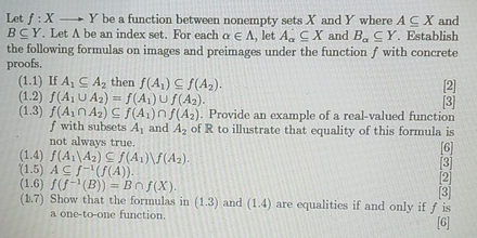 Solved Let F Xlongrightarrowy Be A Function Between Nonempty Chegg