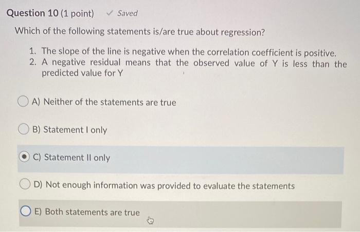 Solved Question Point Saved Which Of The Following Chegg