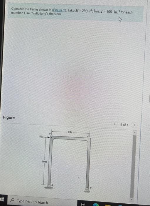 Solved Consider The Frame Shown In Figure Take Chegg