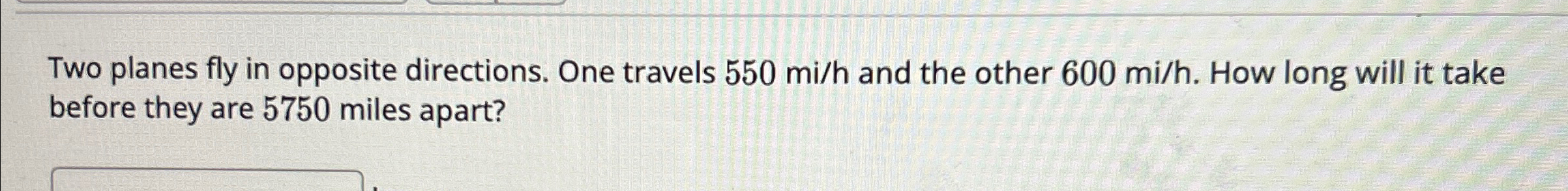 Solved Two Planes Fly In Opposite Directions One Travels Chegg