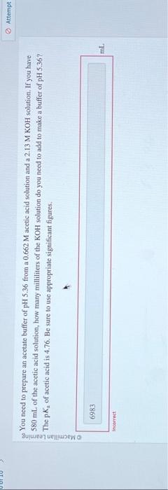 You Need To Prepare An Acetate Buffer Of Ph From Chegg