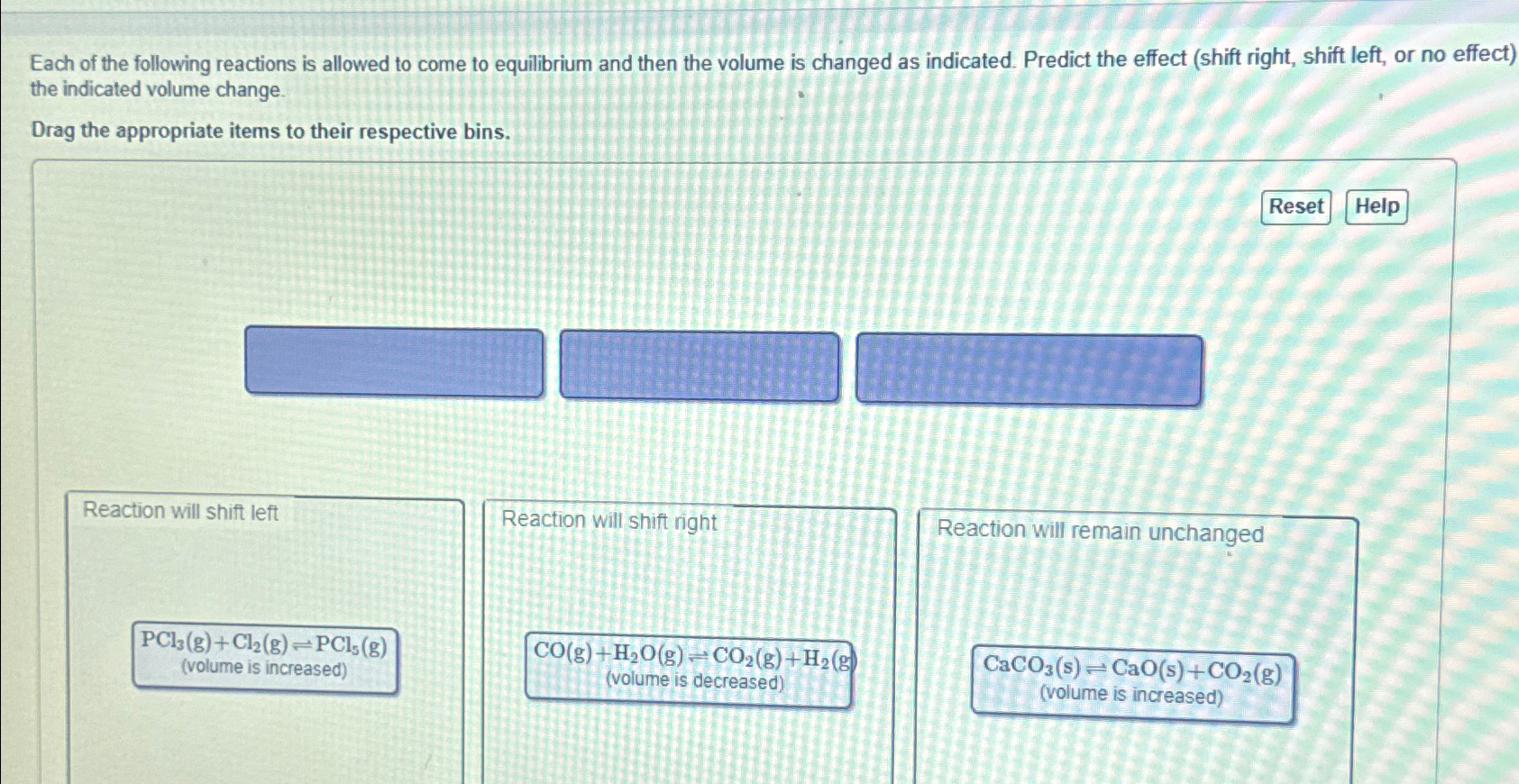 Solved Each Of The Following Reactions Is Allowed To Come To Chegg