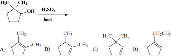 Solved The Acid Catalyzed Dehydration Of The Alcohol Shown Below