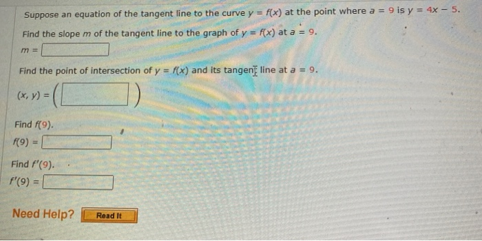 Solved Suppose An Equation Of The Tangent Line To The Curve Chegg