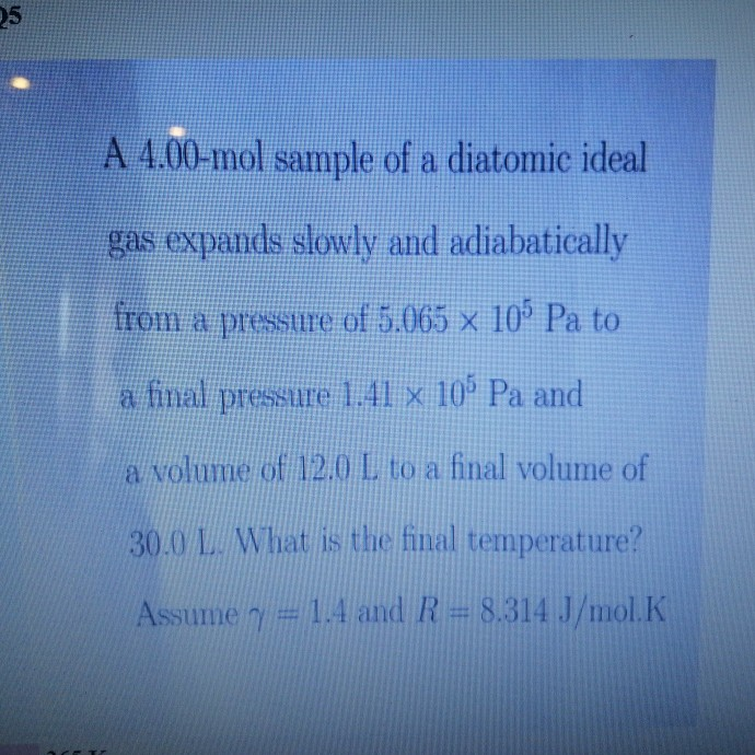 Solved A Mol Sample Of A Diatomic Ideal Gas Expands Chegg