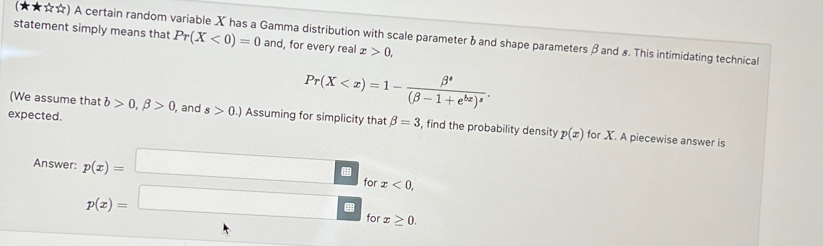 Solved A Certain Random Variable X Has A Gamma Chegg