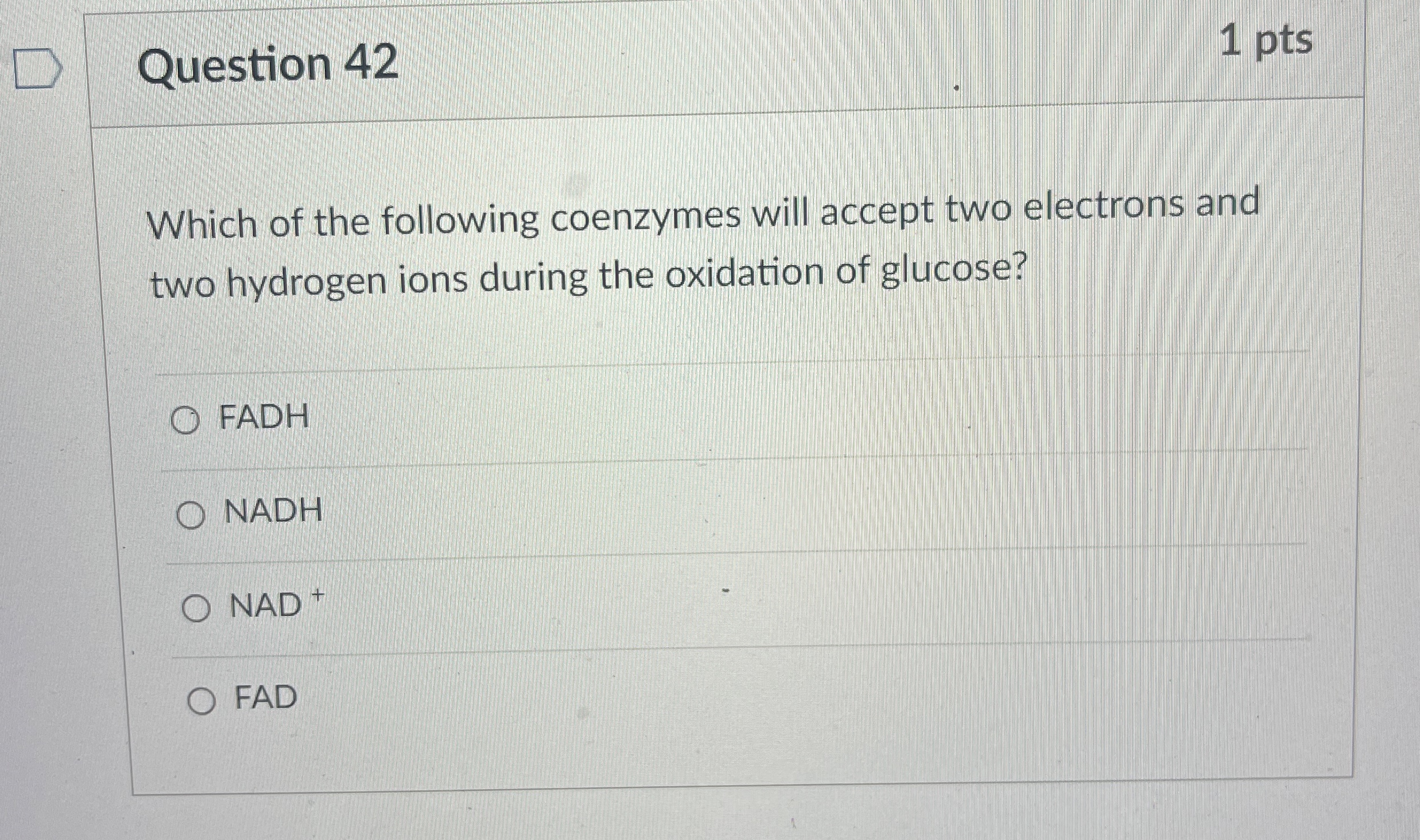 Solved Question 421 PtsWhich Of The Following Coenzymes Chegg