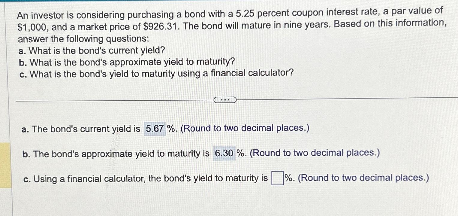 Solved An Investor Is Considering Purchasing A Bond With A Chegg