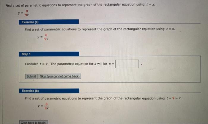 Solved Find A Set Of Parametric Equations To Represent The Chegg