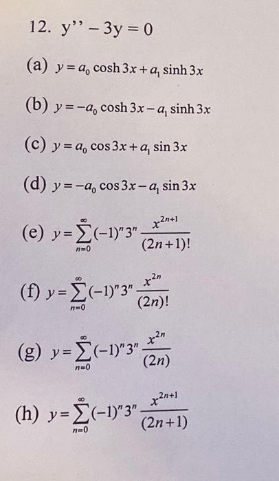 Solved Find Diff Eq By Using Series Solution 12 Chegg