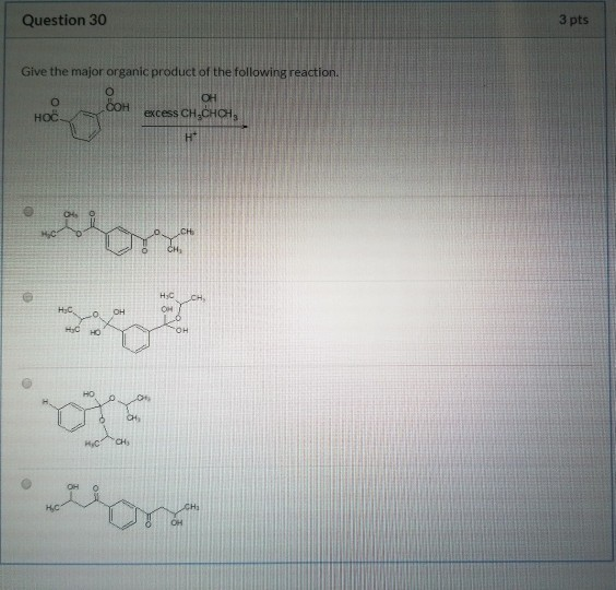 Solved Question Pts Give The Major Organic Product Of Chegg