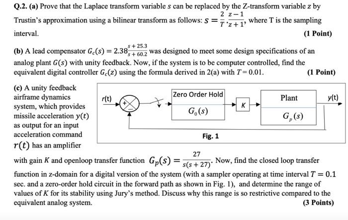 Solved Q 2 A Prove That The Laplace Transform Variable S Chegg