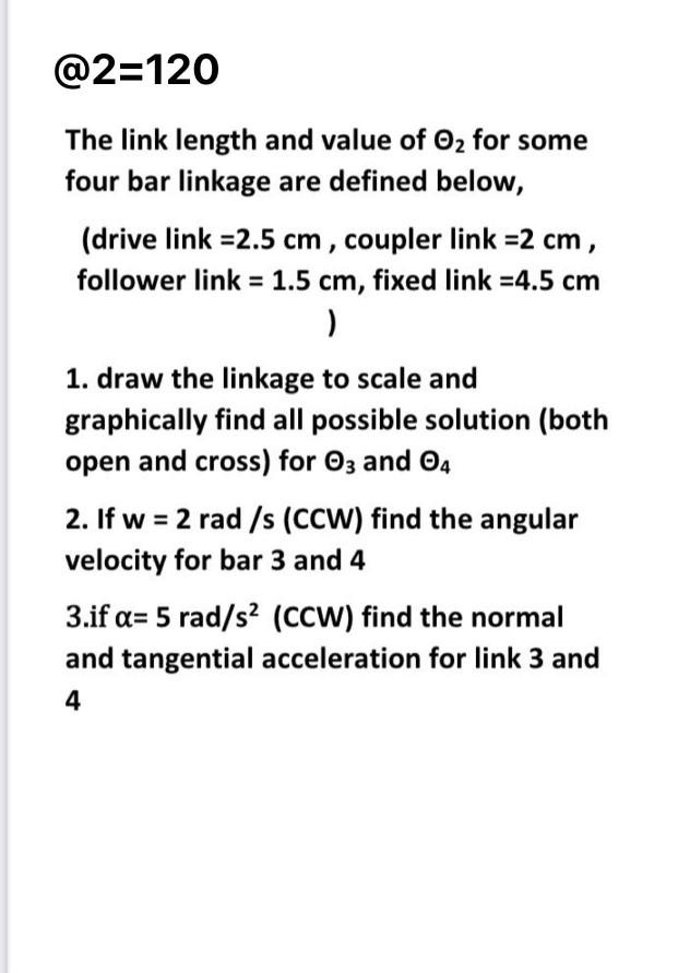 2 120 The Link Length And Value Of O2 For Some Four Chegg