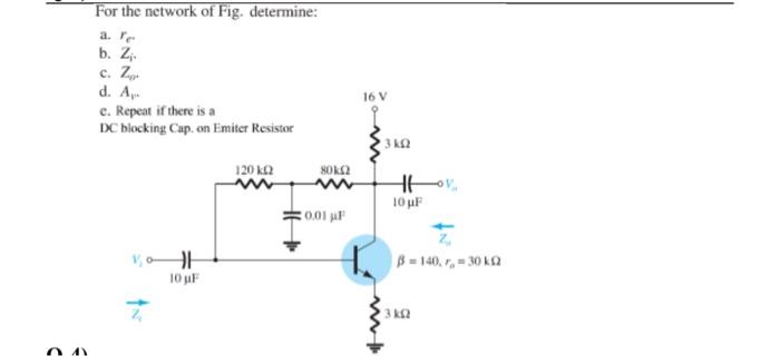 Solved For The Network Of Fig Determine A Re B Zi C D C Chegg