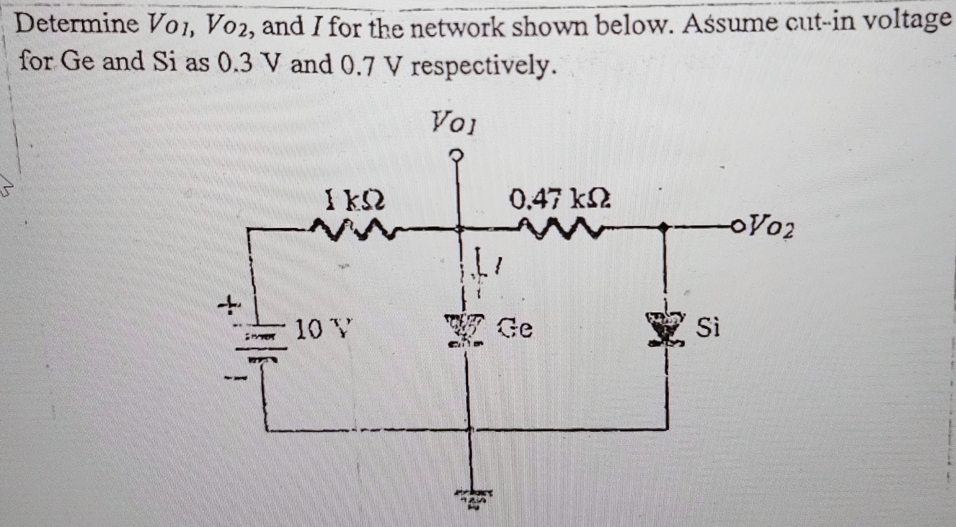 Solved Determine Vo Vo And I For The Network Shown Below Chegg