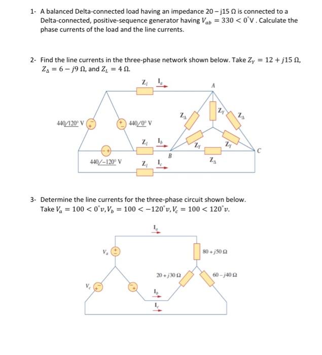 Solved A Balanced Delta Connected Load Having An Chegg