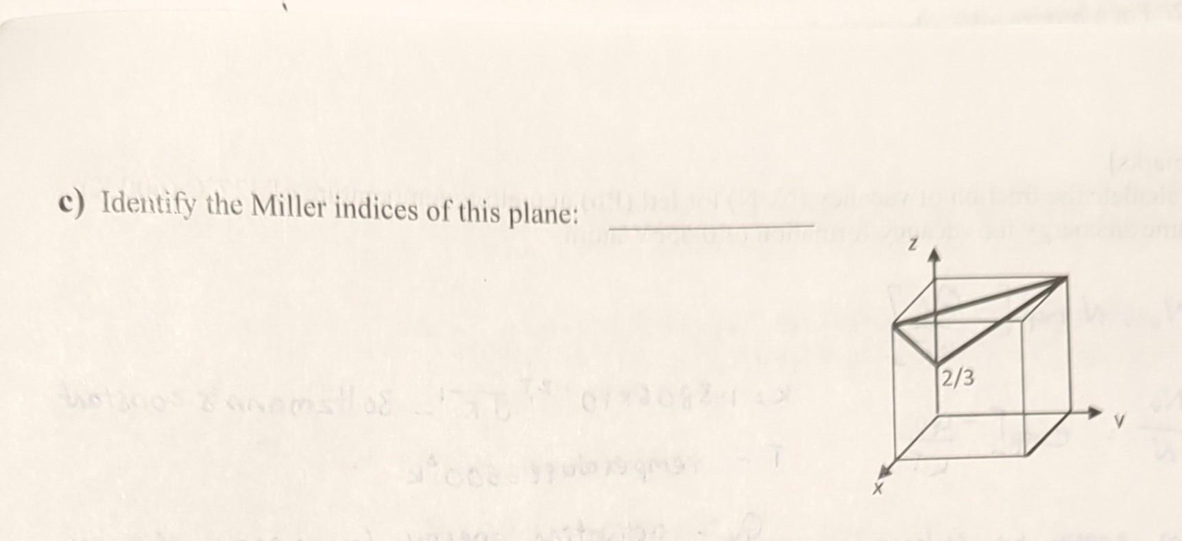 Solved C Identify The Miller Indices Of This Plane Chegg