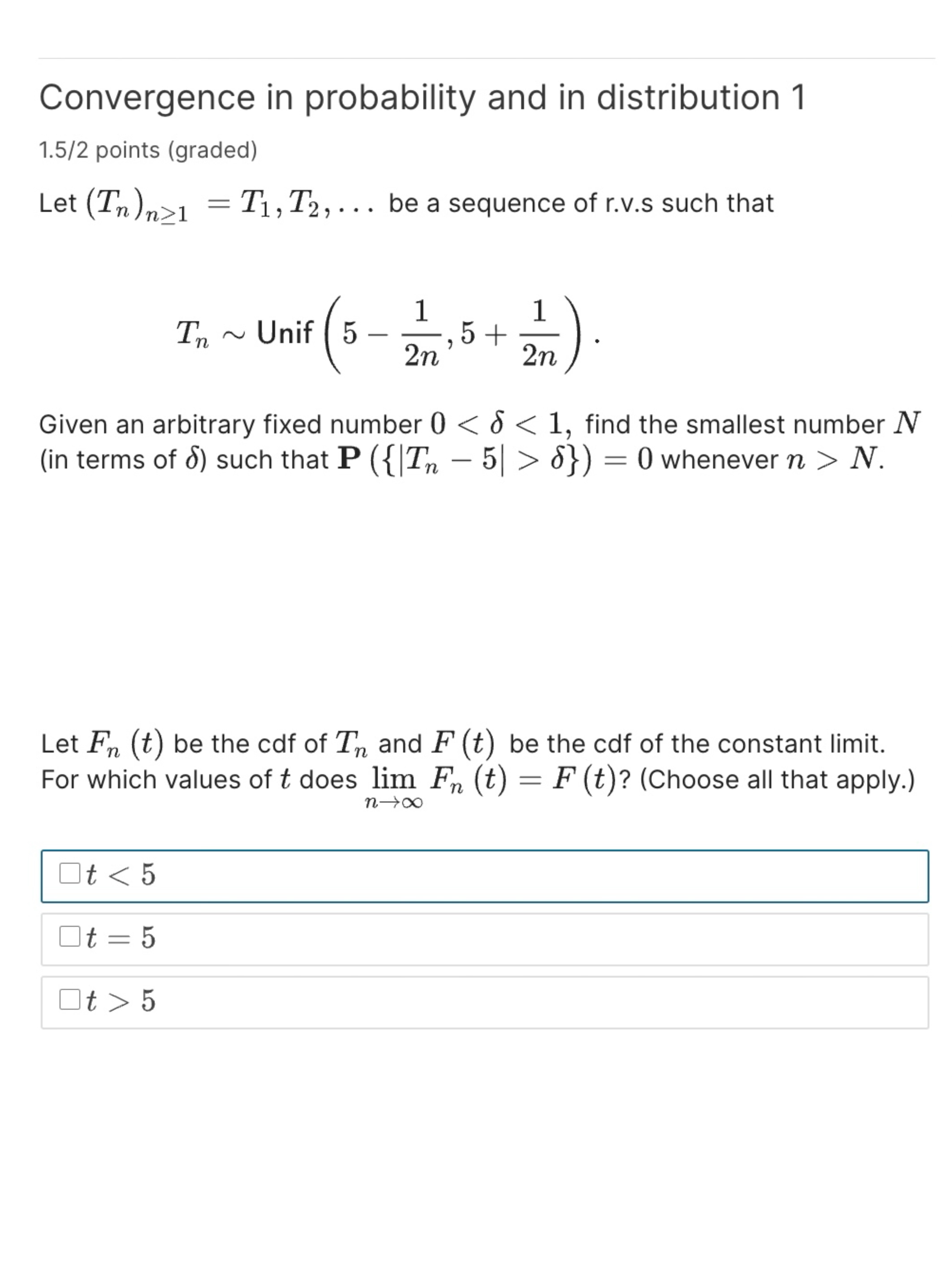 Solved Convergence In Probability And In Distribution 11 5 2 Chegg