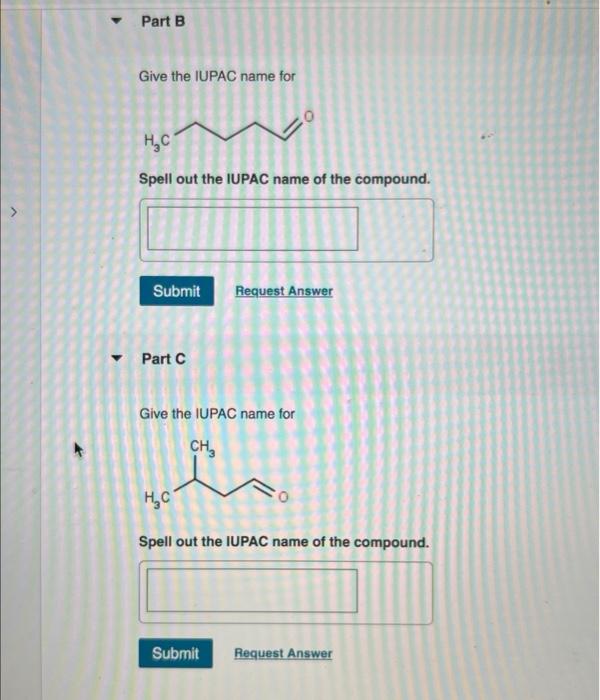 Solved Part B Give The Iupac Name For Hc Spell Out The