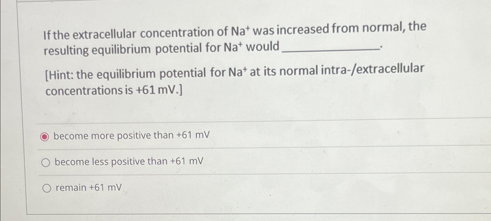 Solved If The Extracellular Concentration Of Na Was Chegg