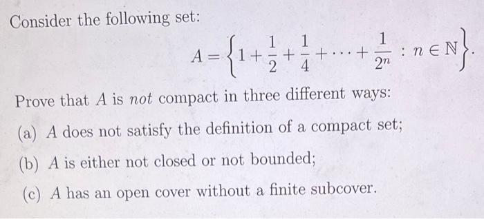 Solved This Is A Question Of Real Analysis The Definition Chegg