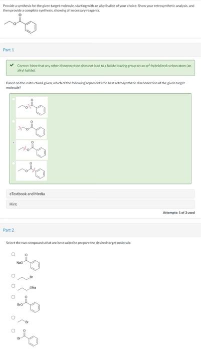 Solved Provide A Synthesis For The Target Molecule Shown Chegg