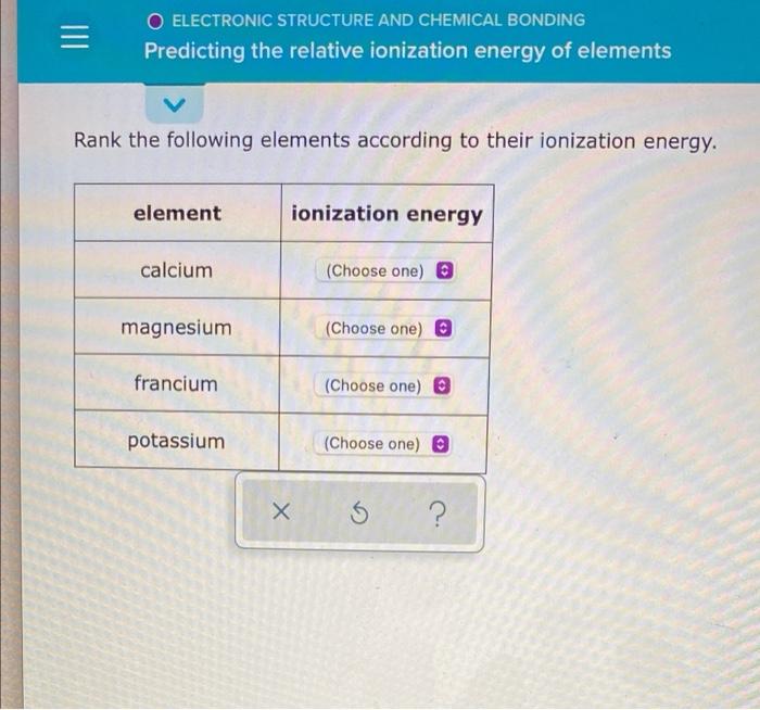 Solved Iii O Electronic Structure And Chemical Bonding Chegg