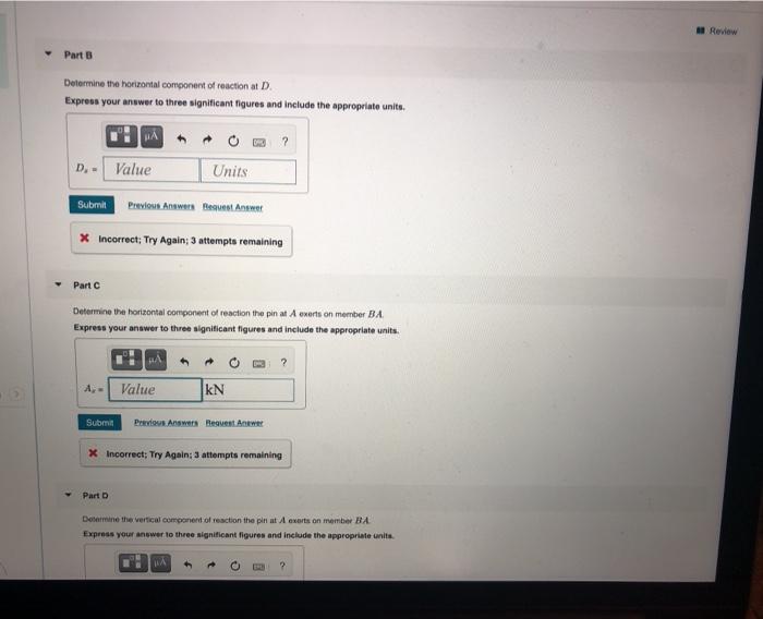 Solved Determine The Components Of Reaction At D And The Chegg