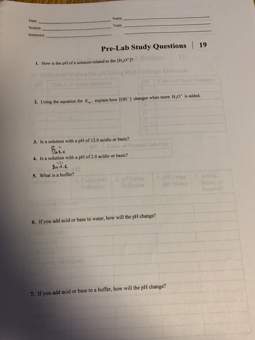 Solved Dute Team Section Instructor Pre Lab Study Questions Chegg