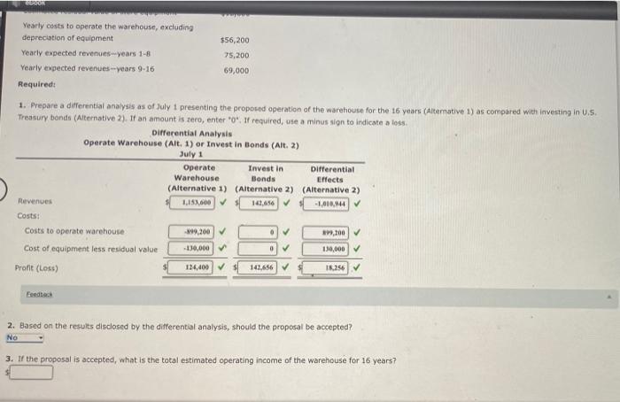 Solved Differential Analysis Involving Opportunity Costs On Chegg