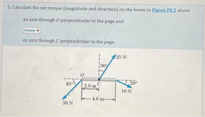 Solved Calculate The Net Torque Magnitude And Direction Chegg