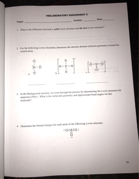 Solved Prelaboratory Assignment Date Section Name Chegg