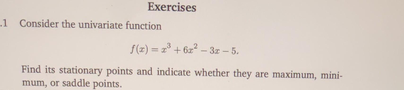 Solved Consider The Univariate Function F X X X X Chegg