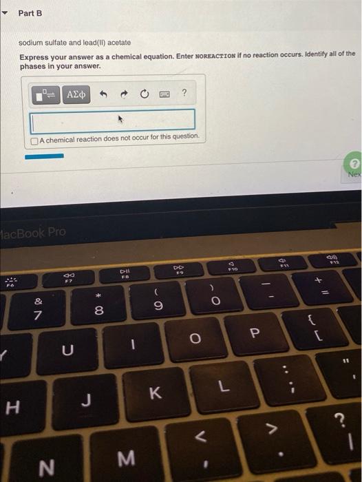 Solved Part B Sodium Sulfate And Lead II Acetate Express Chegg