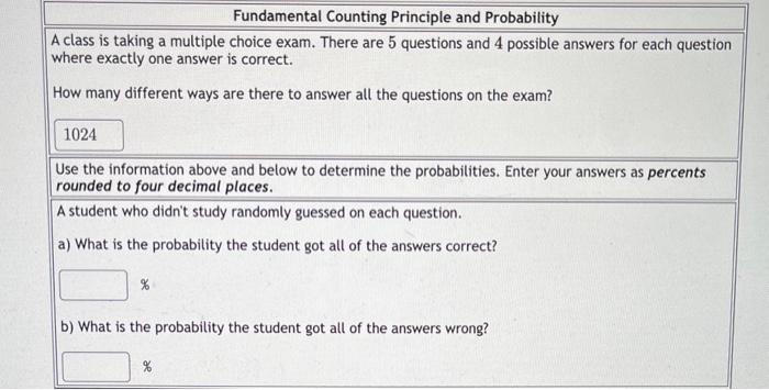 Solved A Class Is Taking A Multiple Choice Exam There Are 5 Chegg