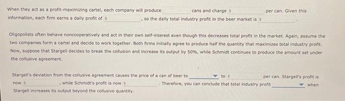 Solved Deviating From The Collusive Outcome Stargell And Chegg