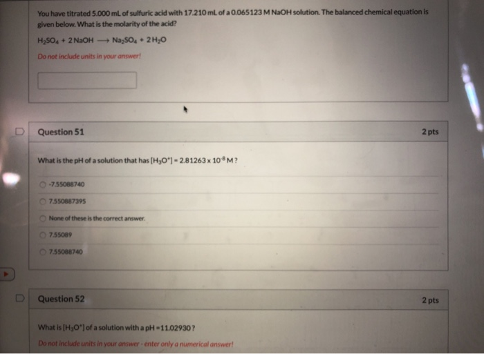 Solved You Have Titrated 5 000 ML Of Sulfuric Acid With Chegg