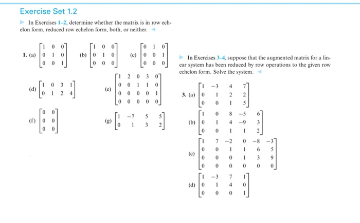 Solved Exercise Set 1 2 In Exercises 1 2 Determine Whether Chegg